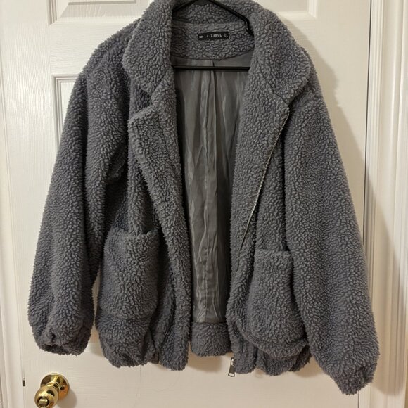 Grey Teddy Bear Jacket - Picture 2 of 2